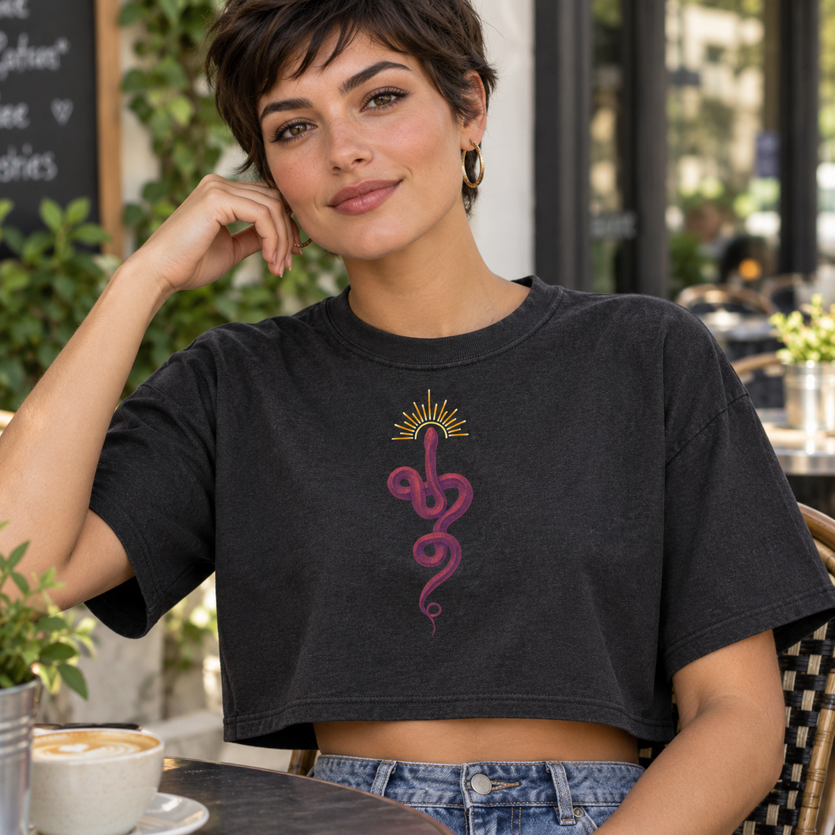 Serpent Sun Crop Top
