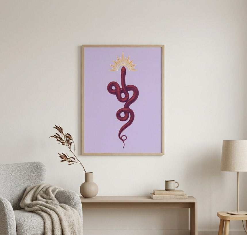 Serpent Sun Poster (Lilac)